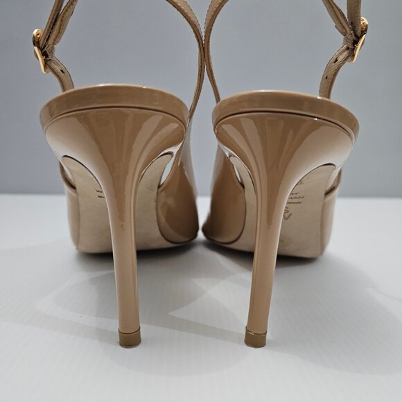 Stuart Weitzman Stuart Power 75 Heel Slingback Pointed Toe Tan Leather Size 12 - Picture 8 of 14